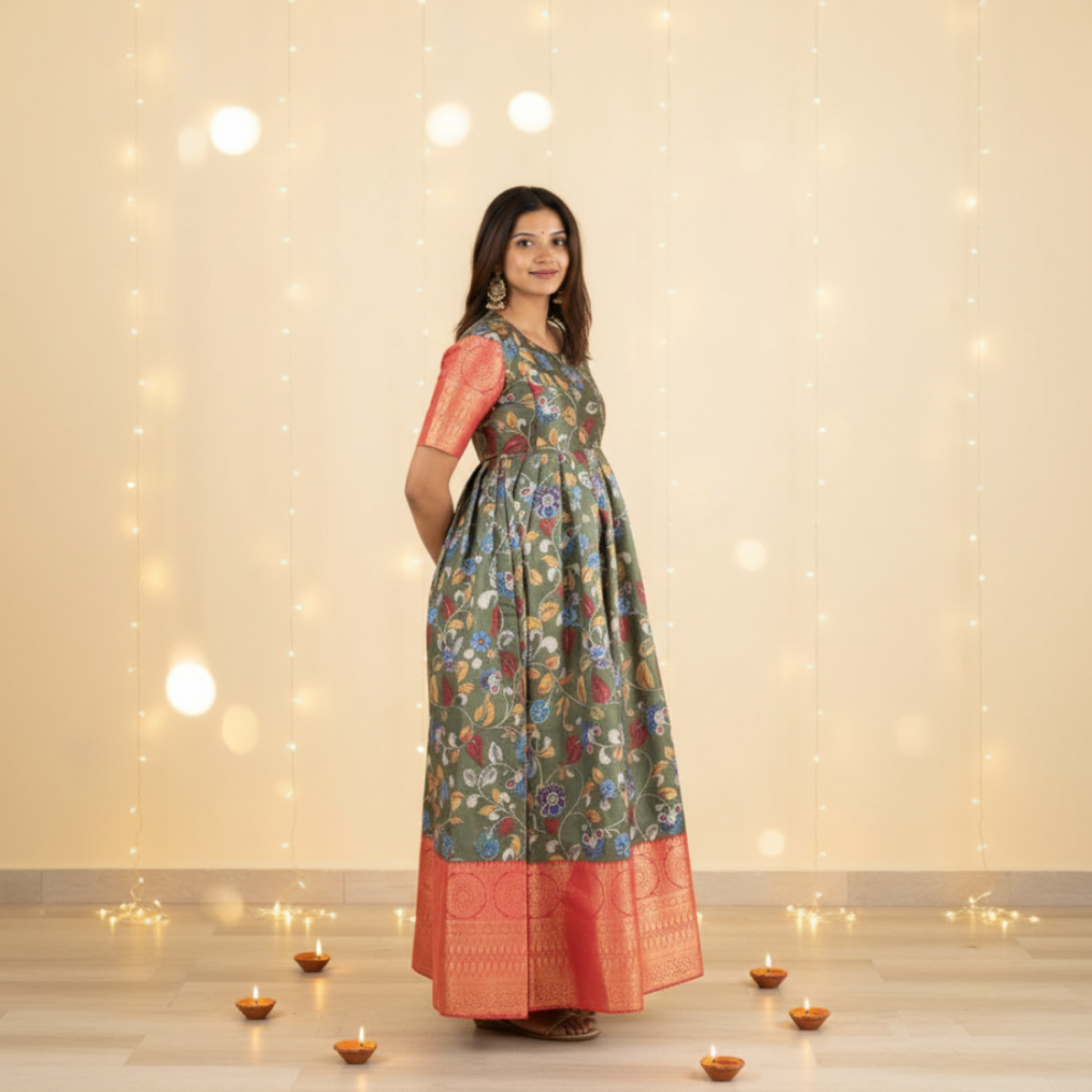 cotton fitted maxi dress Julietta FABRIC:OV2450 preorder TEX Standard 100 Certified Swatch - Chiffon in