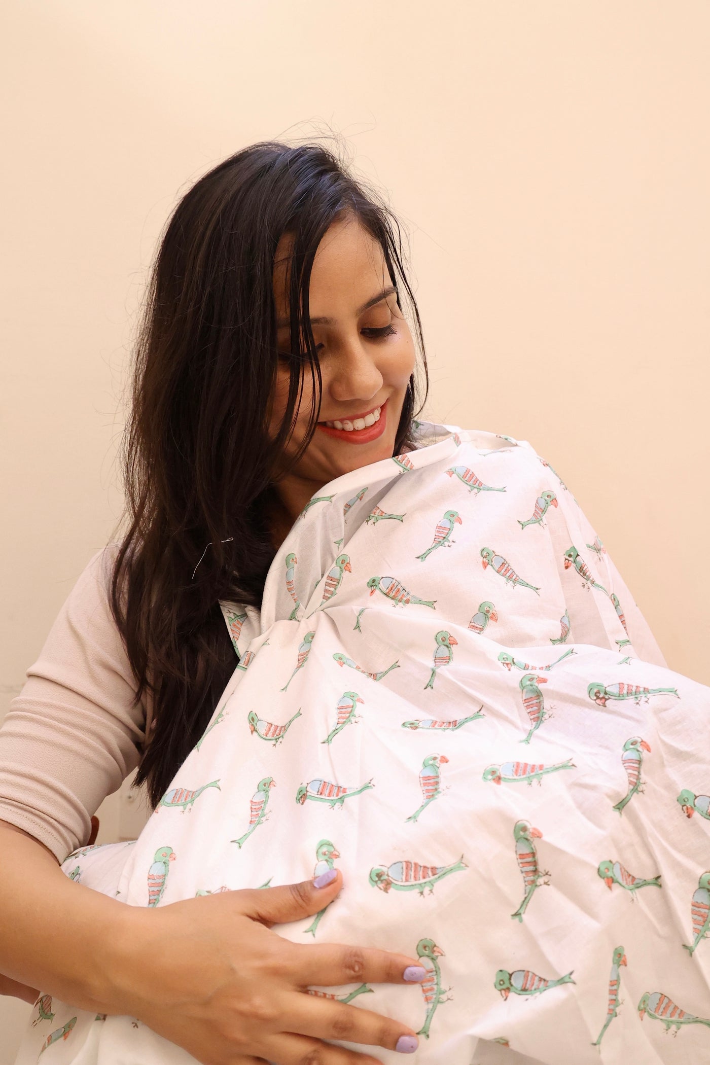 Bird Print Nursing Apron