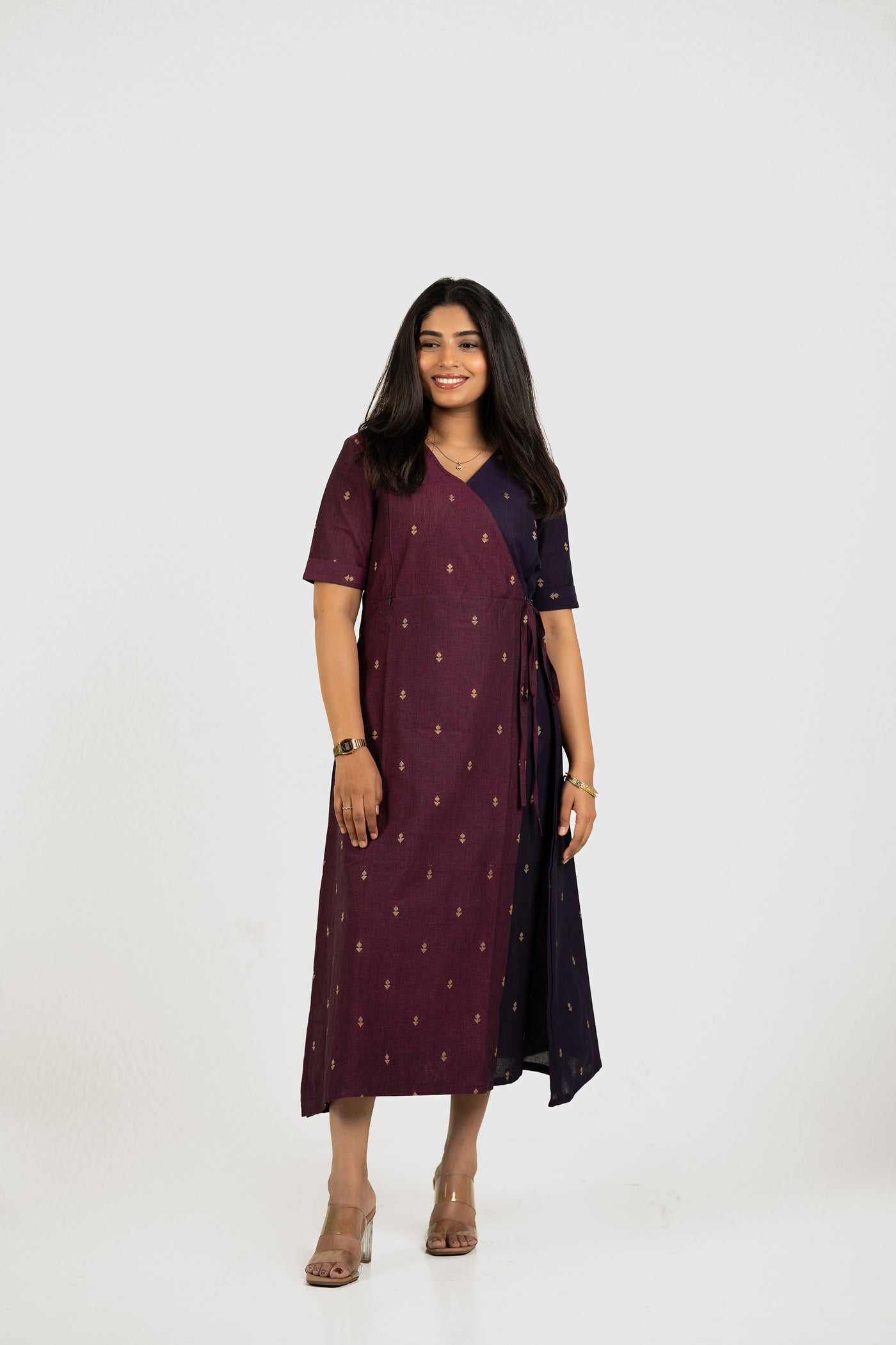 Maya - Maternity/Nursing Enchanting Dual-Tone Handloom Nursing Dress