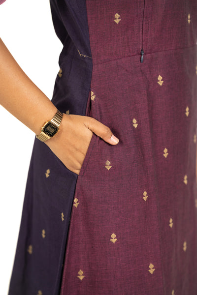 Maya - Maternity/Nursing Enchanting Dual-Tone Handloom Nursing Dress