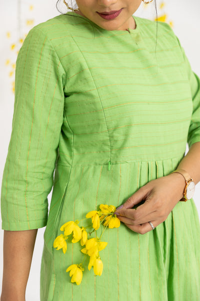 Soft Green Maternity and Feeding Kurta with Nursing Zips