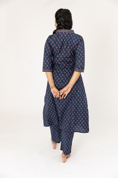 Ajrakh Printed Cotton Feeding Kurta set